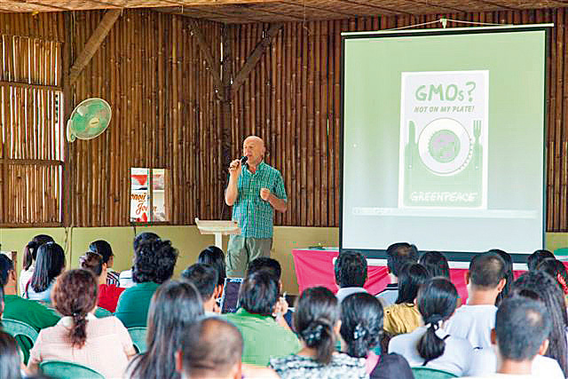  Joseph Wilhelm gives teachers a lecture on the risks and dangers of GMO